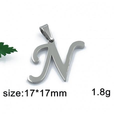 Písmeno N - ocelový přívěsek - 17x17mm